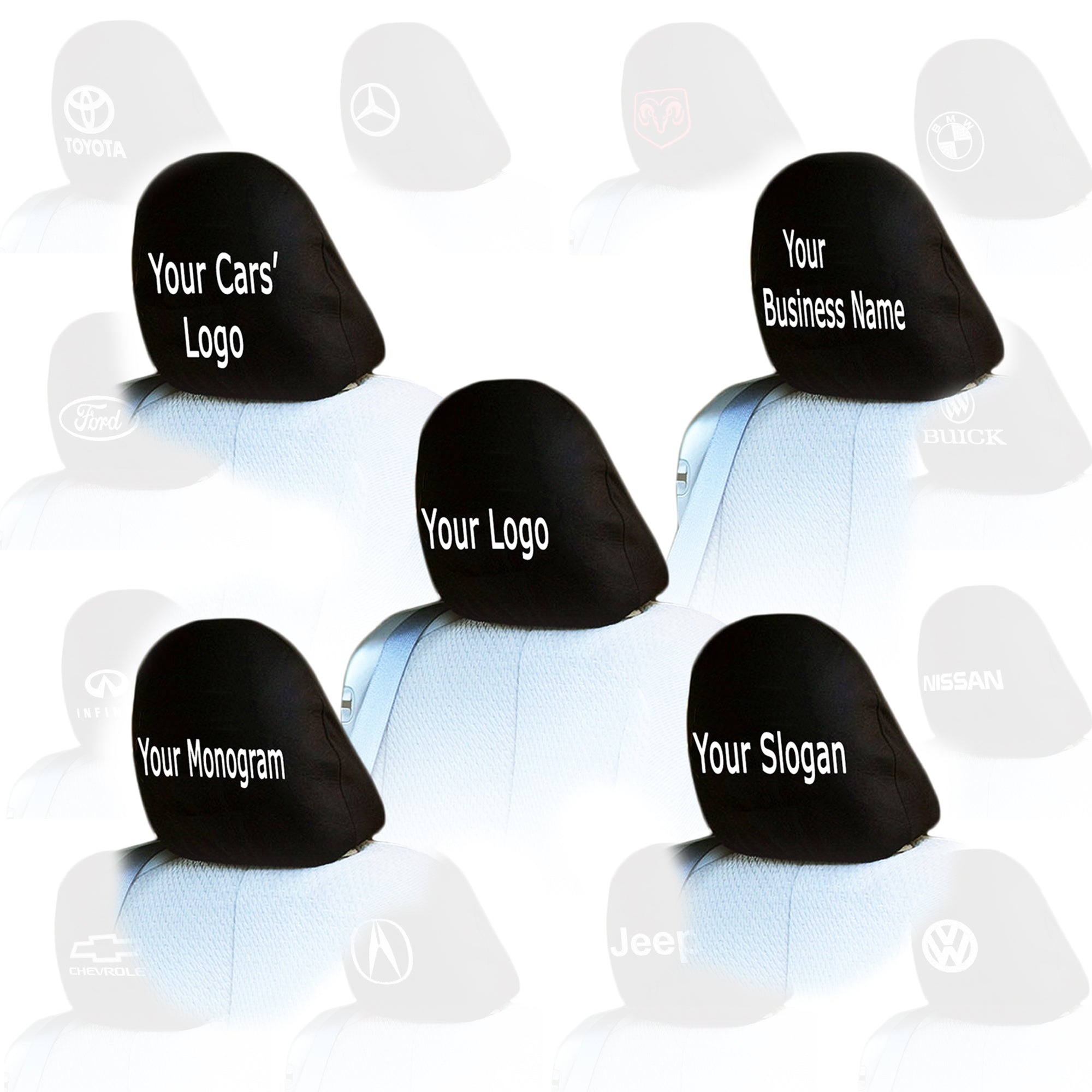 Personalized Car Truck Headrest Covers