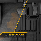 Caterpillar Heavy Duty 2-Piece Black Rubber Floor Mats with Air Freshener