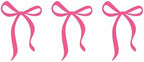 Coquette pink bow embroidered headrest covers set of two