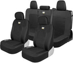 Caterpillar Mesh Flex Car Seat Covers – Full 8-Piece Set, Black