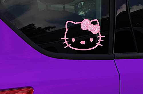 New Chroma 4X5 Cling Bling Hello Kitty Decal Sticker for Car Pink 2 Pieces Bundle Pack - Yupbizauto
