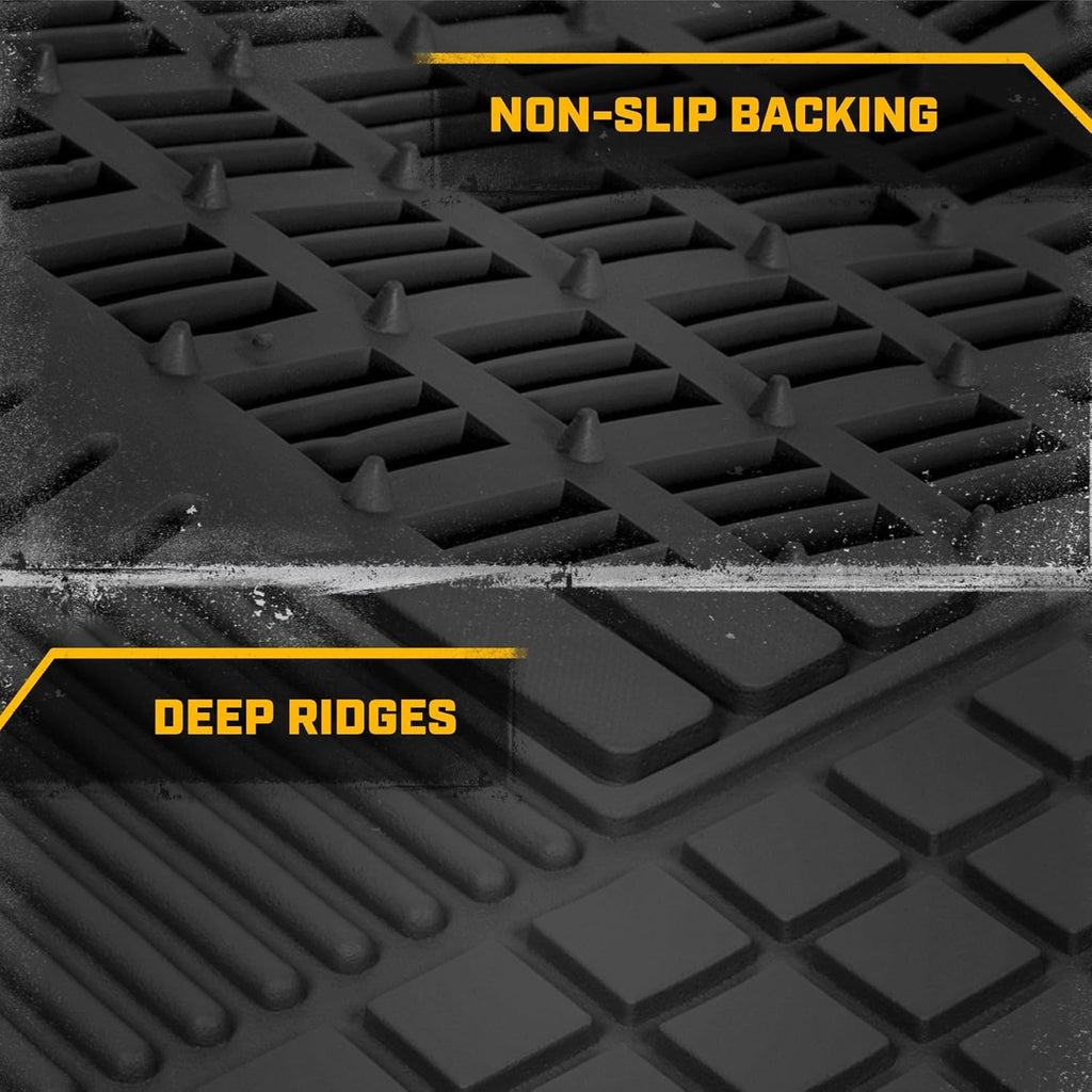 Caterpillar Heavy Duty 2-Piece Black Rubber Floor Mats with Air Freshener