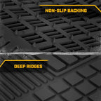 Caterpillar Heavy Duty 2-Piece Black Rubber Floor Mats with Air Freshener