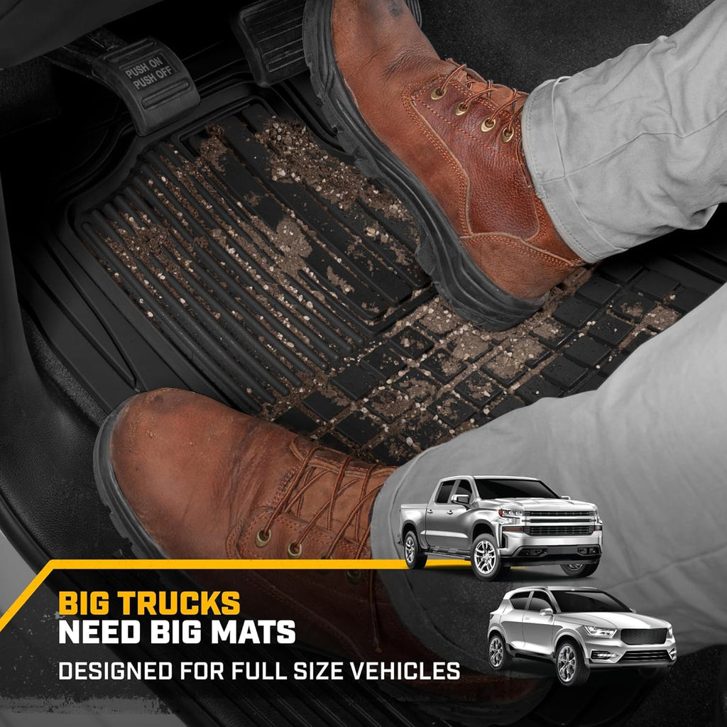 Caterpillar Heavy Duty 2-Piece Black Rubber Floor Mats with Air Freshener