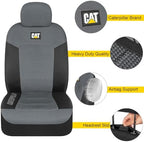 Caterpillar Mesh Flex Car Seat Covers – Full Set, Black and Grey