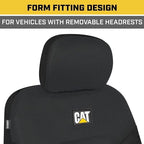 Caterpillar Front Seat Covers & Heavy-Duty Floor Mats Bundle – Black