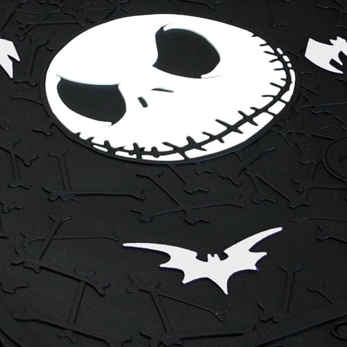 Plasticolor Nightmare Before Christmas Jack Skellington Ghostly Car Truck SUV Seat Covers Heavy Duty Rubber Floor Mats Bundle Set - Yupbizauto