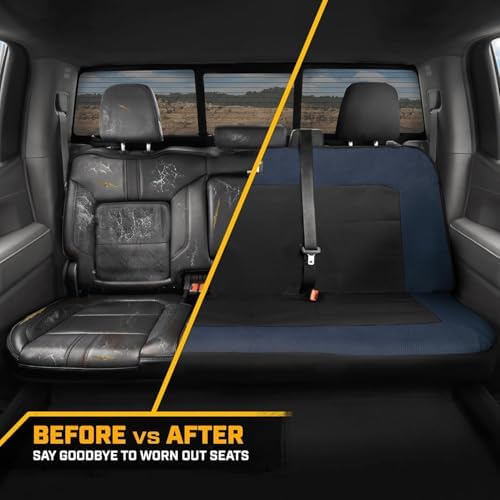 Caterpillar Mesh Flex Car Seat Covers – Full Set, Black and Blue