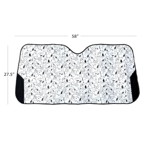 Official Peanuts Snoopy Expression 5-Piece Car Set – Sunshade & Frames