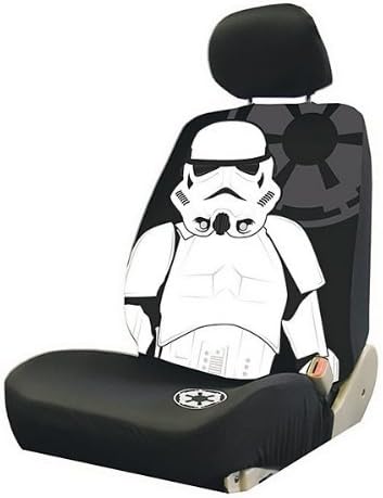 Plasticolor Star Wars Stormtrooper Car Truck SUV Seat Covers 3-Piece Set with Bonus Air Freshener – Universal Fit for Most Vehicles, Durable Protection for Front Seats, Easy Installation - Yupbizauto