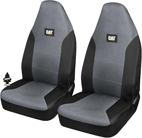Caterpillar Big Rig Semi-Truck Seat Covers – 2-Piece Heavy-Duty Mesh Set