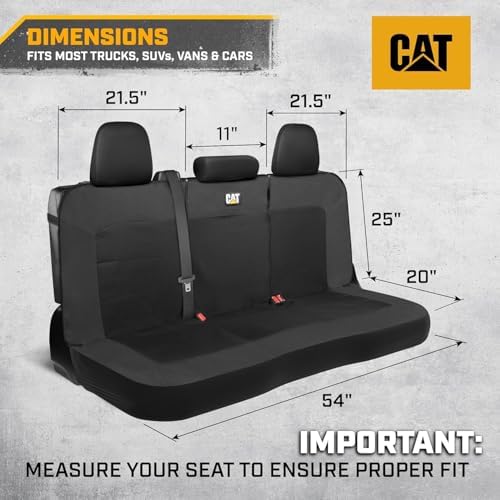 Caterpillar Mesh Flex Car Seat Covers – Full 8-Piece Set, Black
