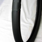 Motor Trend 18" Grey Steering Wheel Cover for Peterbilt Freightliner Semi Truck, Black PU Leather