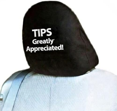 Rideshare Tips Appreciated embroidered headrest covers set of two