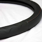 Motor Trend 18" Grey Steering Wheel Cover for Peterbilt Freightliner Semi Truck, Black PU Leather