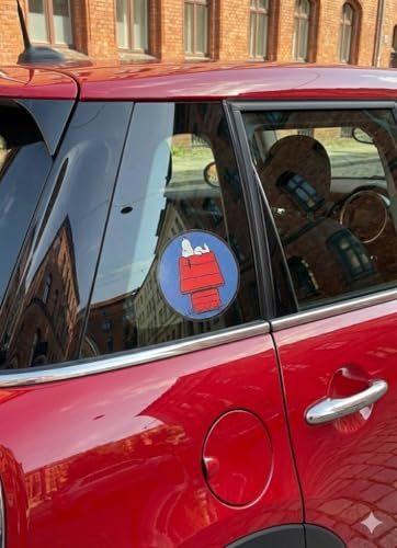 Peanuts Snoopy on Doghouse 5-Inch Car Decal - 2 Pack