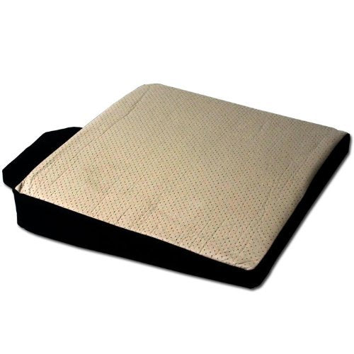 YupbizAuto New Breathable Comfortable Ergonomic Wedge Car Seat Office Chair Back Support Cushion (Tan Syn Leather) - Yupbizauto