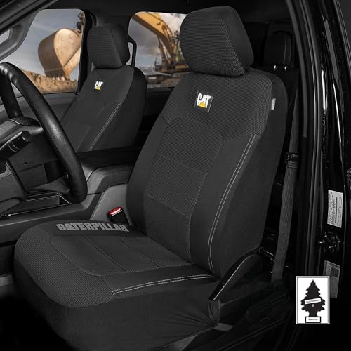 Caterpillar Mesh Flex Car Seat Covers – Full 8-Piece Set, Black
