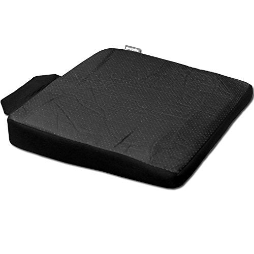 YupbizAuto New Breathable Comfortable Ergonomic Wedge Car Seat Office Chair Back Support Cushion (Black Syn Leather) - Yupbizauto