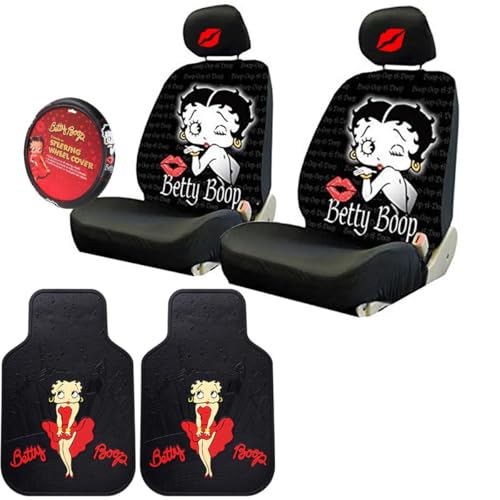 Betty Boop Timeless Seat Covers Mats Wheel Cover Bundle Set