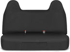 Caterpillar Custom Fit Front Black Bench Seat Cover with Utility Pockets for Ford F250 / F350 / F450 / F550 (1999-2007) - Durable Grey Oxford Super Duty Interior Truck Seat Cover Bundle - Yupbizauto