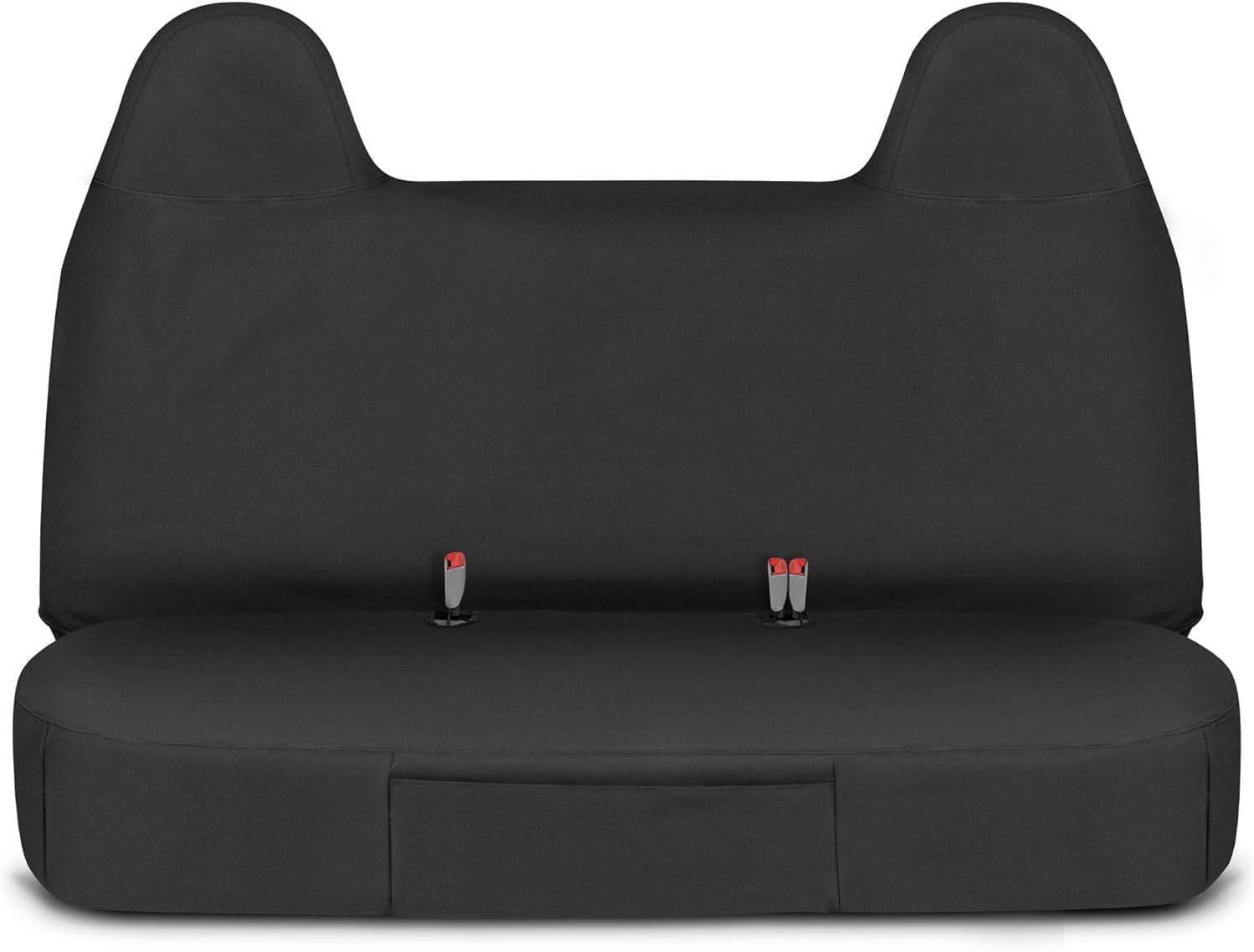 Caterpillar Custom Fit Front Black Bench Seat Cover with Utility Pockets for Ford F250 / F350 / F450 / F550 (1999-2007) - Durable Grey Oxford Super Duty Interior Truck Seat Cover Bundle - Yupbizauto