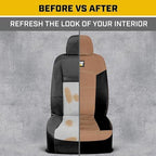 Caterpillar Front Seat Covers & Heavy-Duty Floor Mats Bundle – Black and Beige