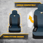 Caterpillar Mesh Flex Car Seat Covers – Full Set, Black and Blue