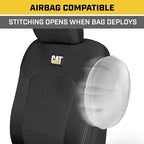Caterpillar Front Seat Covers & Heavy-Duty Floor Mats Bundle – Black