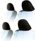Headrest Covers for Cars & Trucks – Set of 4 Solid Black Polyester Covers with Foam Backing for DVD & TV Monitors for Most Vehicles – Durable & Stylish Protection - Yupbizauto