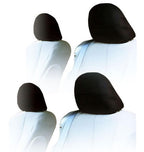 Headrest Covers for Cars & Trucks – Set of 4 Solid Black Polyester Covers with Foam Backing for DVD & TV Monitors for Most Vehicles – Durable & Stylish Protection - Yupbizauto