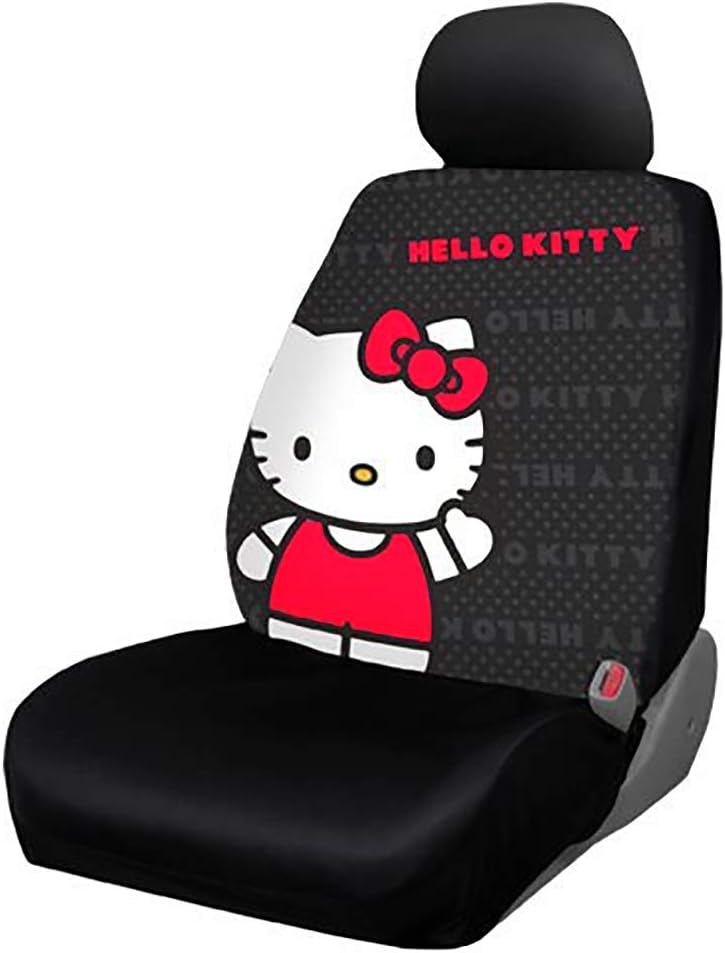 4 Pieces Hello Kitty Car Accessories Seat Cover with Steering Wheel Cover and Air Freshener - Yupbizauto