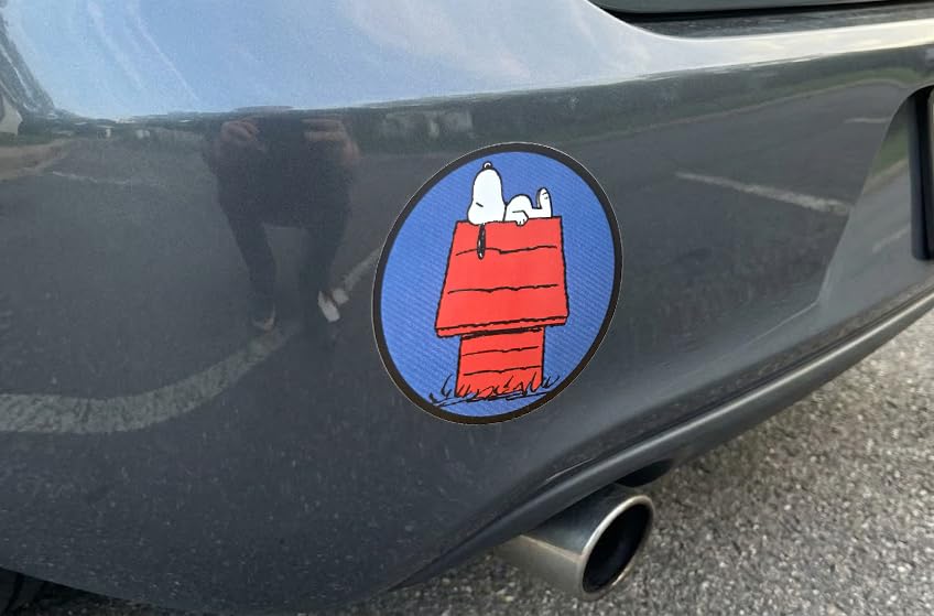 Peanuts Snoopy on Doghouse 5-Inch Car Decal - 2 Pack