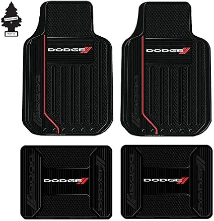 Plasticolor Dodge Elite Front and Rear Rubber Floor Mats with Gift - 4-Piece Set