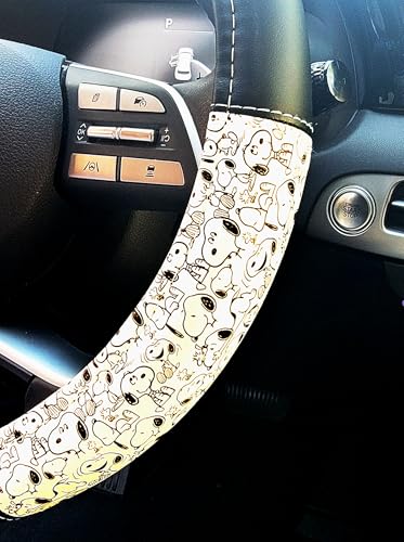 Peanuts Snoopy Expression 9-Piece Set with Floor Mats, Steering Wheel Cover and License Plate Frames