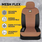 Caterpillar Front Seat Covers & Heavy-Duty Floor Mats Bundle – Black and Beige