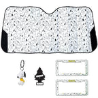 Official Peanuts Snoopy Expression 5-Piece Car Set – Sunshade & Frames