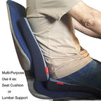 YupbizAuto New Breathable Comfortable Ergonomic Wedge Car Seat Office Chair Back Support Cushion (Tan Syn Leather) - Yupbizauto