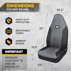 Caterpillar Big Rig Semi-Truck Seat Covers – 2-Piece Heavy-Duty Mesh Set