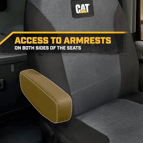 Caterpillar Big Rig Semi-Truck Seat Covers – 2-Piece Heavy-Duty Mesh Set