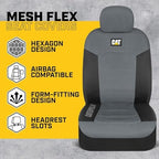 Caterpillar Front Seat Covers & Embroidered Seat Belt Pads – 4-Piece Set