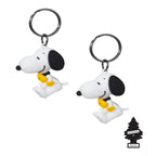 Yupbizauto Peanuts Snoopy & Woodstock 3D Keychain with Little Tree Air Freshener – Officially Licensed Car Key Ring Bundle Gift Set for Bags, Keys & Backpacks - Yupbizauto