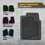 Caterpillar Front Seat Covers & Heavy-Duty Floor Mats Bundle – Black and Beige