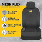 Caterpillar Mesh Flex Car Seat Covers – Full 8-Piece Set, Black