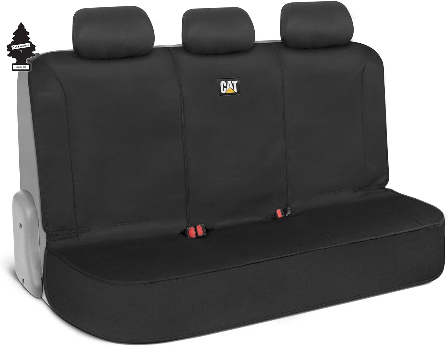 Caterpillar Waterproof Rear Bench Seat Cover for Car Truck, SUV Black Heavy-Duty Water-Resistant Protection with Air Freshener Bundle Durable Auto Interior Accessories - Yupbizauto