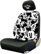 14PC Mickey Mouse Car Accessories Bundle Set | Car Seat Covers Embroidered Headrest Covers & Heavy Duty Floor Mats | Universal Fit for Cars Trucks, SUVs | Ideal for Men, Women Gift - Yupbizauto