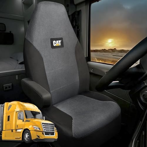 Caterpillar Big Rig Semi-Truck Seat Covers – 2-Piece Heavy-Duty Mesh Set