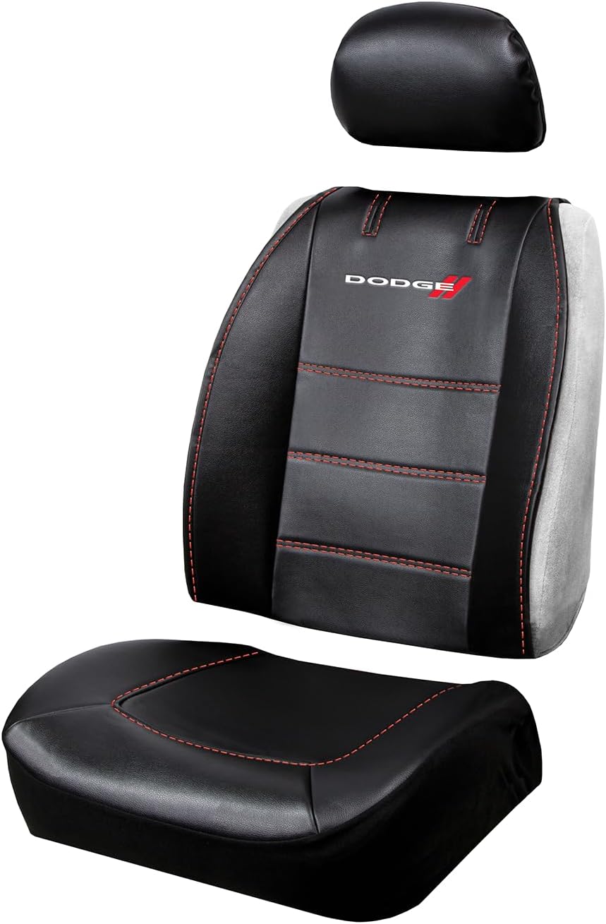 Premium Sideless Seat Cover Bundle Set with Floor Mats & Steering Wheel Cover – Compatible with Dodge Cars, Trucks, and SUVs - Yupbizauto