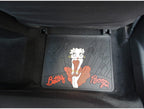 Betty Boop rear rubber floor mat installed in a vehicle footwell
