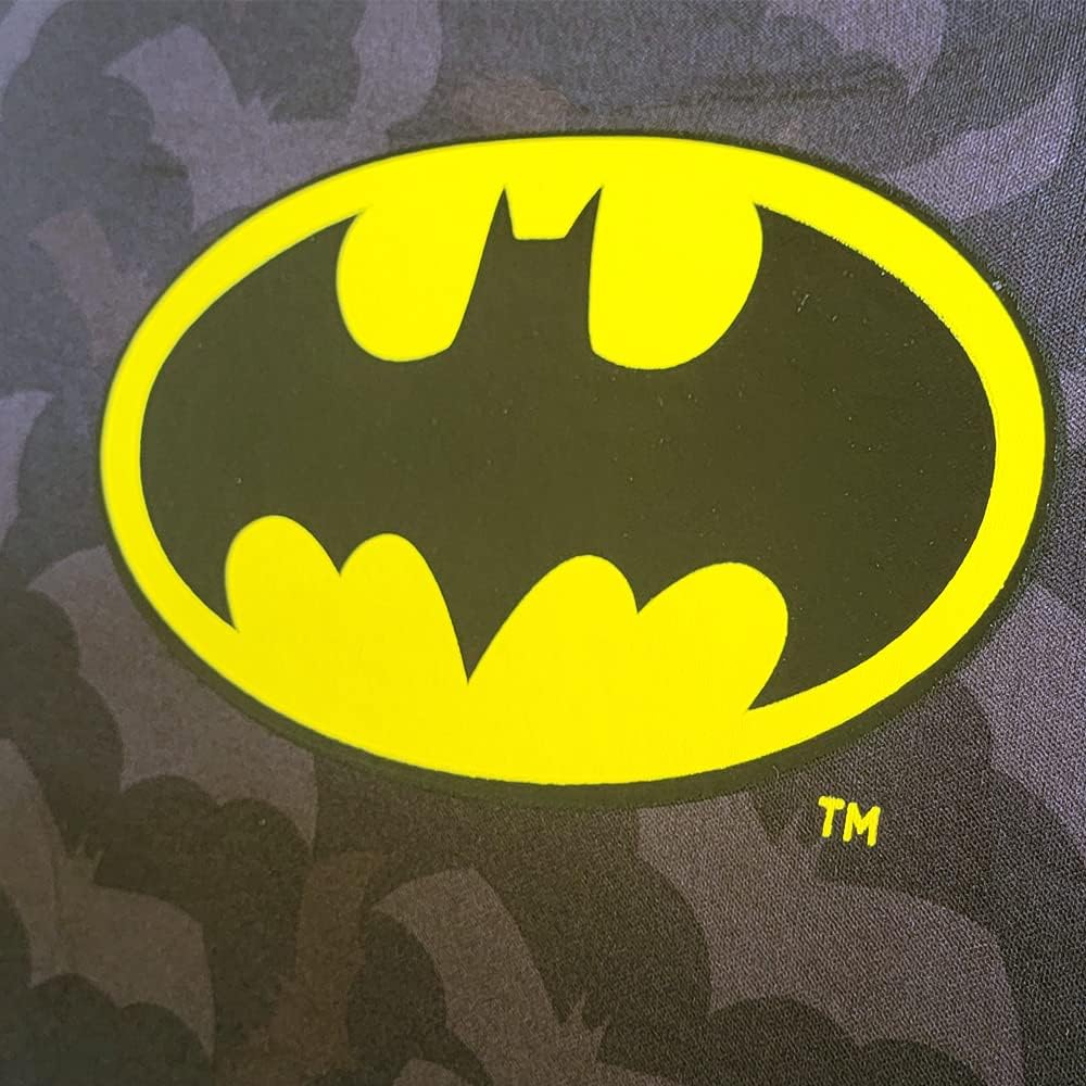DC Comics Batman Logo Premium Car Accessories Seat Covers with Shoulder Pads and Steering Wheel Cover| Bat Headrest Covers | Air Freshener, Bundle Set